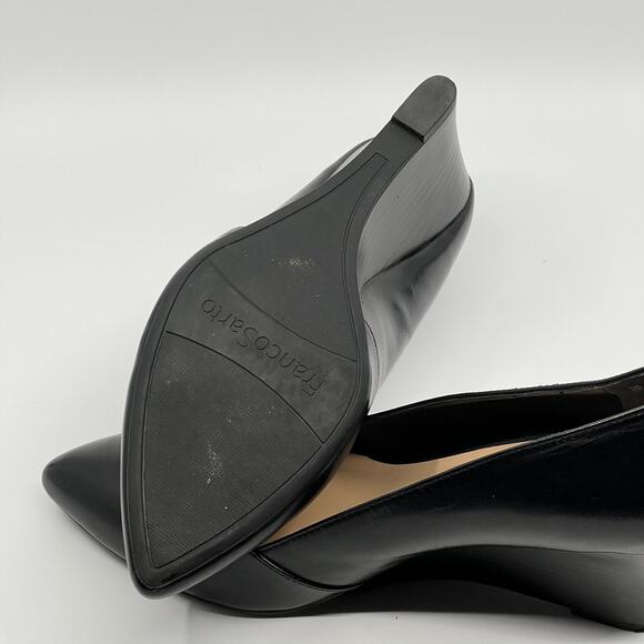 Franco Sarto Frankie Black Wedge Pump Women's 8.5M Pointed Toe - Picture 7 of 8